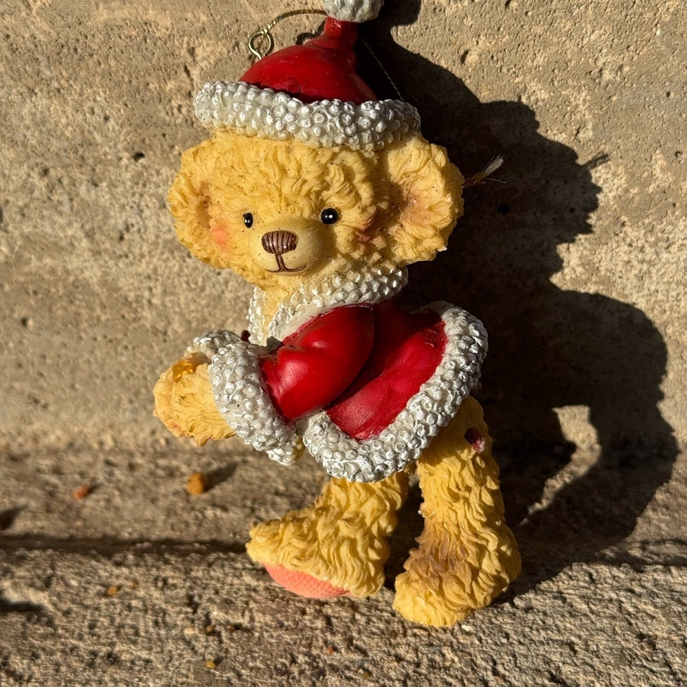 Vintage Ganz Teddy Bear Ornament in Red Santa‎ Outfit